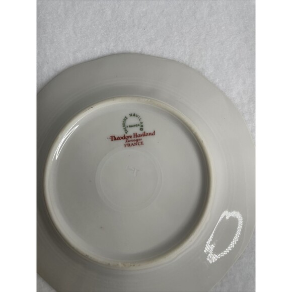 HAVILAND THEO Limoges France 6.5” Plate with Purple and Red Flowers - Picture 7 of 9